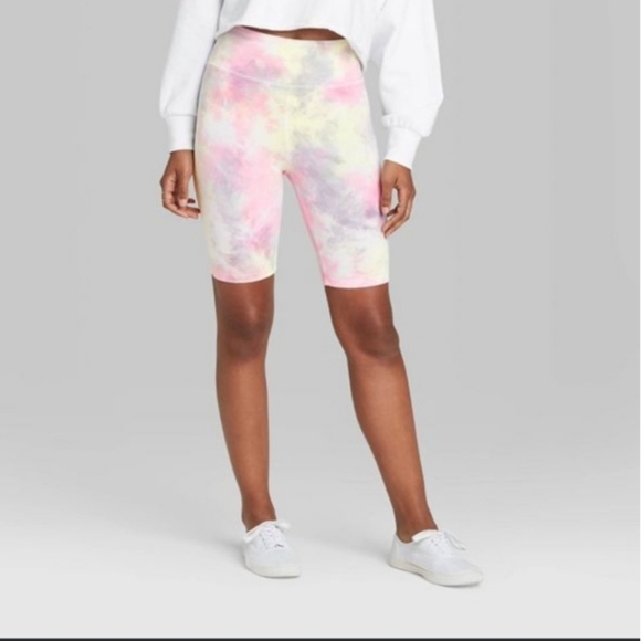 wild fable Pants - Tie Dye Biker Shorts, Athletic, Wild Fable, High Rise Waist, Women's Size Medium